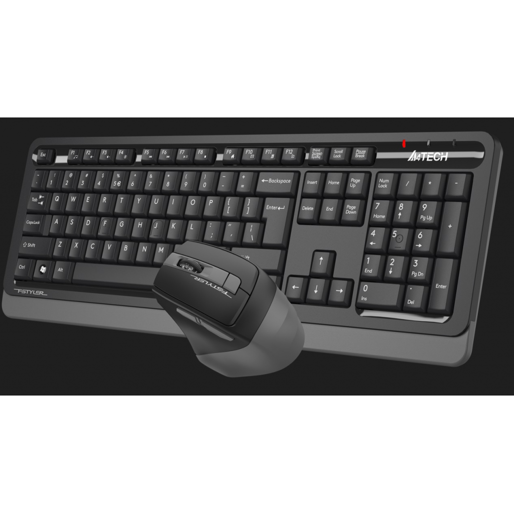 A4 TECH FG1035, Gri, FSTYLER, 2.4Ghz Kablosuz, Türkçe Q, Klavye Mouse Set