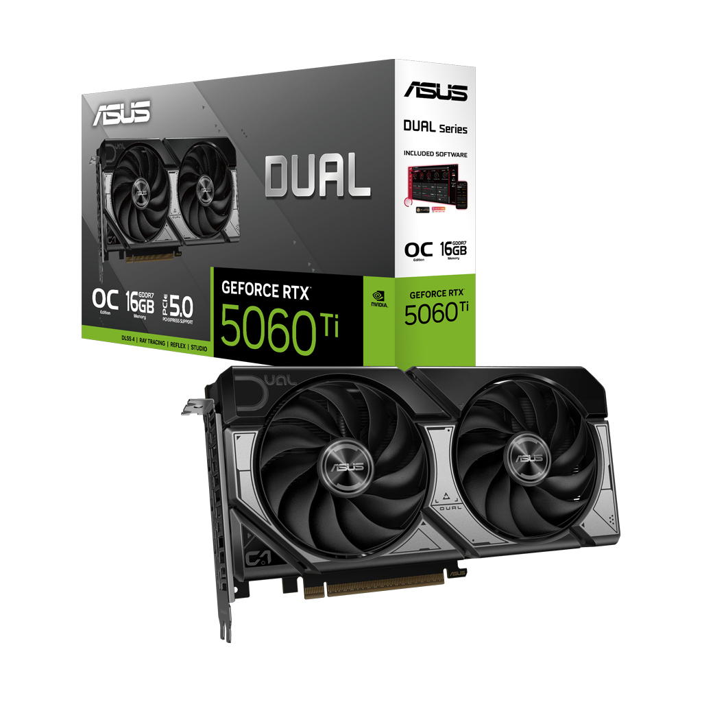 ASUS DUAL-RTX5060TI-O16G, 16Gb, 128Bit, GDDR7, 1xHDMI, 3xDP GAMING Ekran Kartı