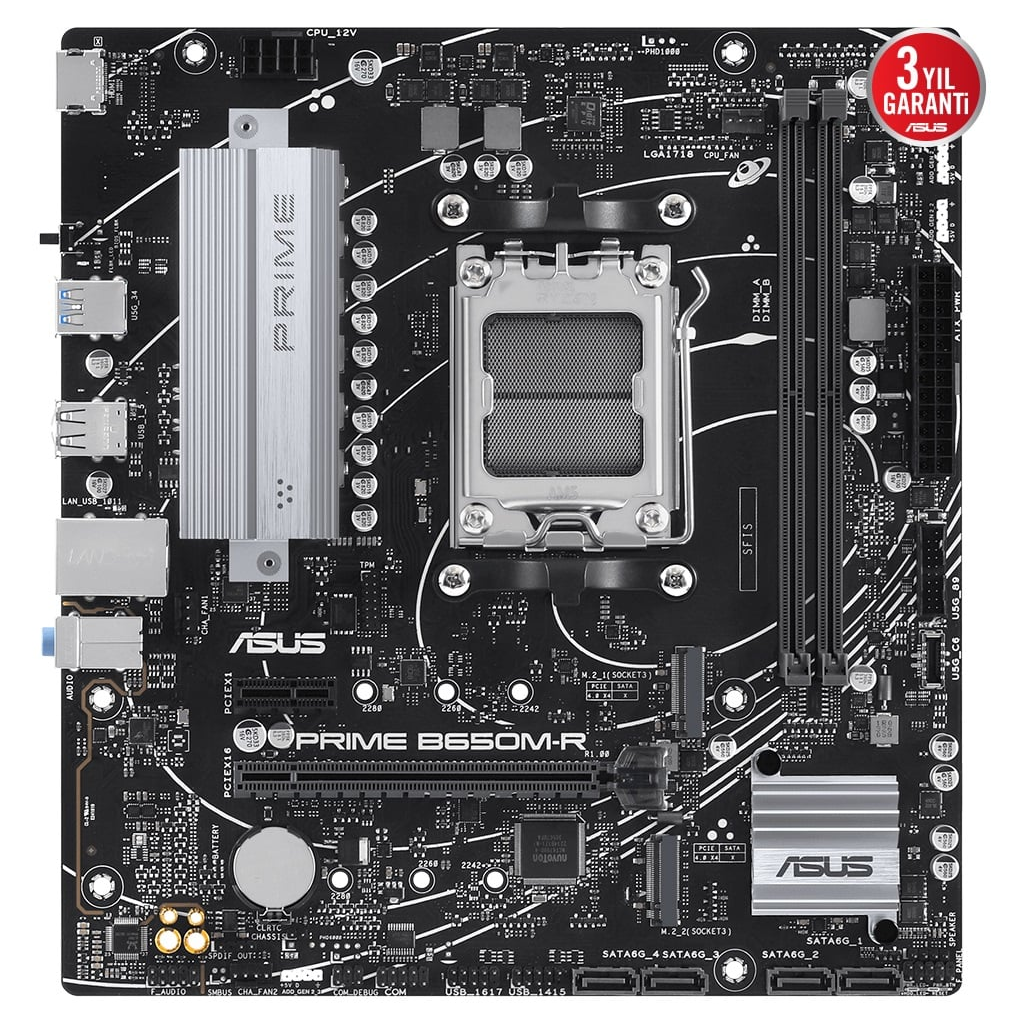 ASUS PRIME B650M-R, 2xDDR5, 2x M.2, HDMI, AM5 Soket Anakart