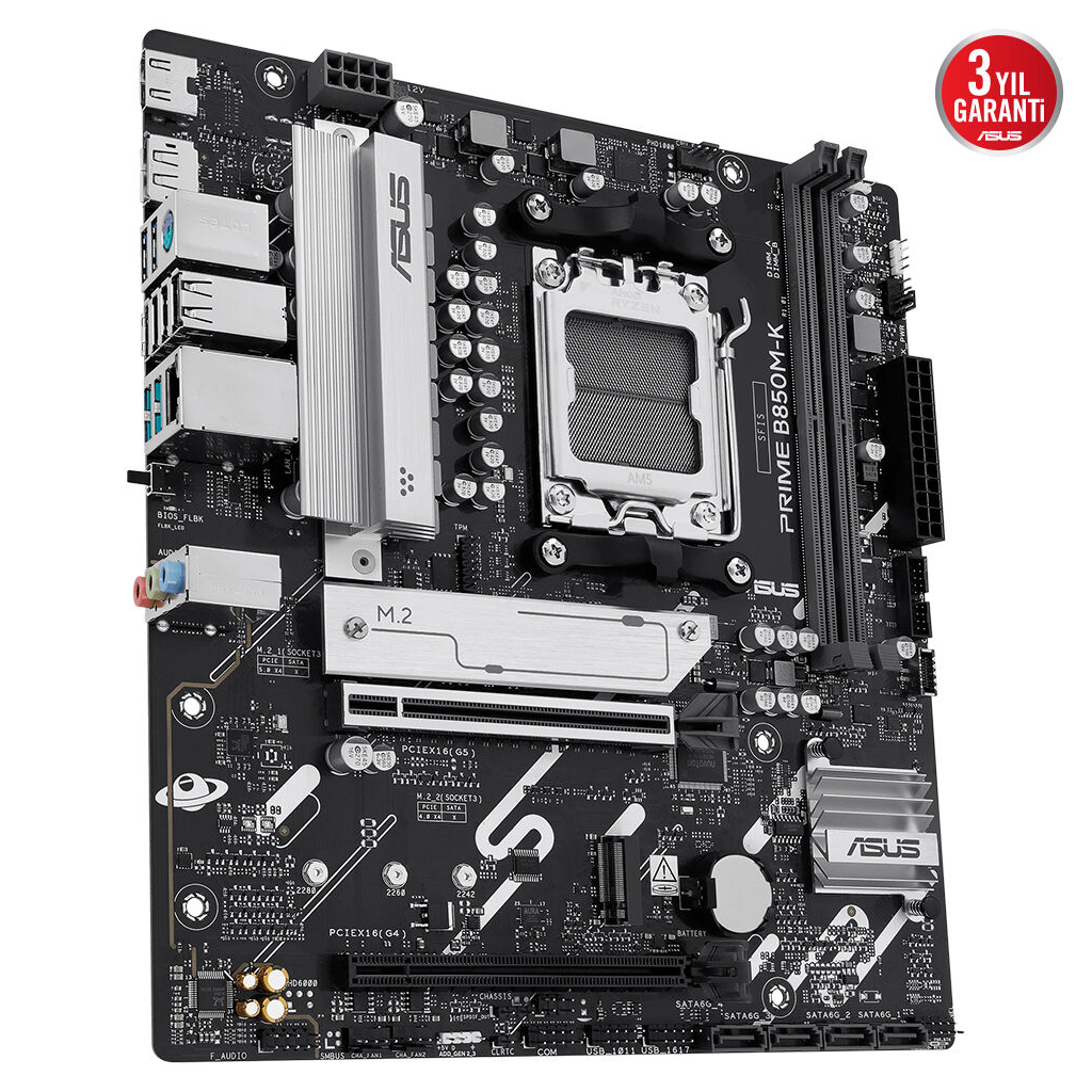 ASUS PRIME B850M-K, 2xDDR5, 2x M.2, DP, HDMI, AM5 Soket Anakart