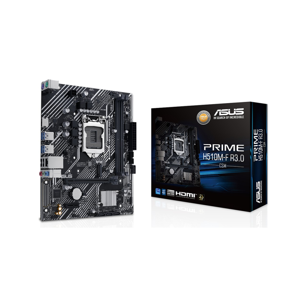 ASUS PRIME H510M-F R3.0-CSM, 2xDDR4, M.2, HDMI, 10-11.Nesil, LGA1200 Soket, Anakart