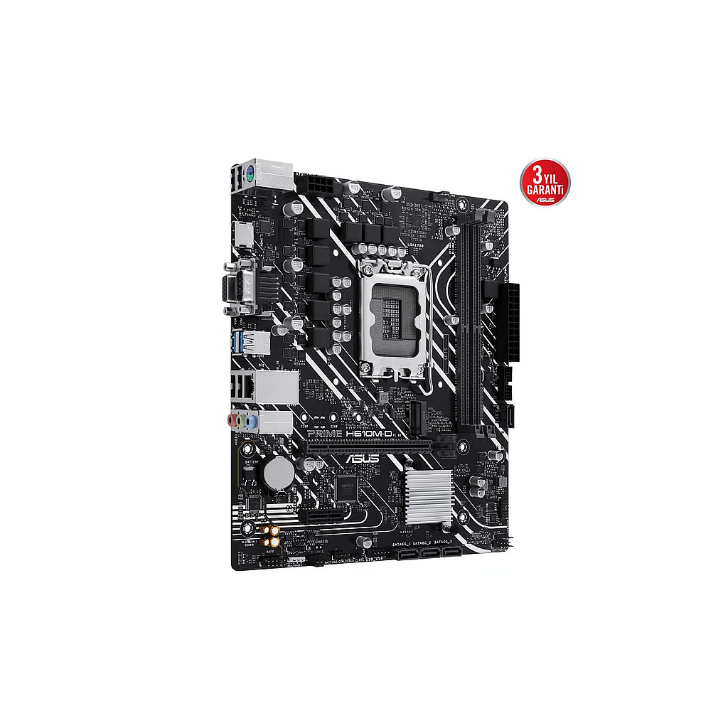 ASUS PRIME H610M-D, 2xDDR5, M.2, D-SUB, HDMI, RS232 Port, 12-13.14.Nesil, LGA1700 Soket, Anakart