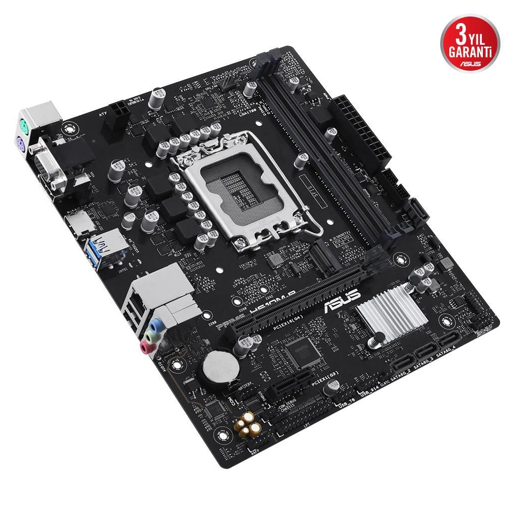 ASUS PRIME H610M-R-SI, 2xDDR5, M.2, D-SUB, DP, HDMI, 12-13.14.Nesil, LGA1700 Soket, Anakart