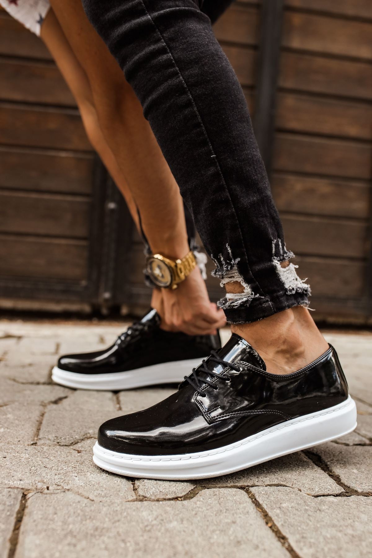 CH003 - RBT Pelle Verniciata Classica Erkek Ayakkabı SIYAH