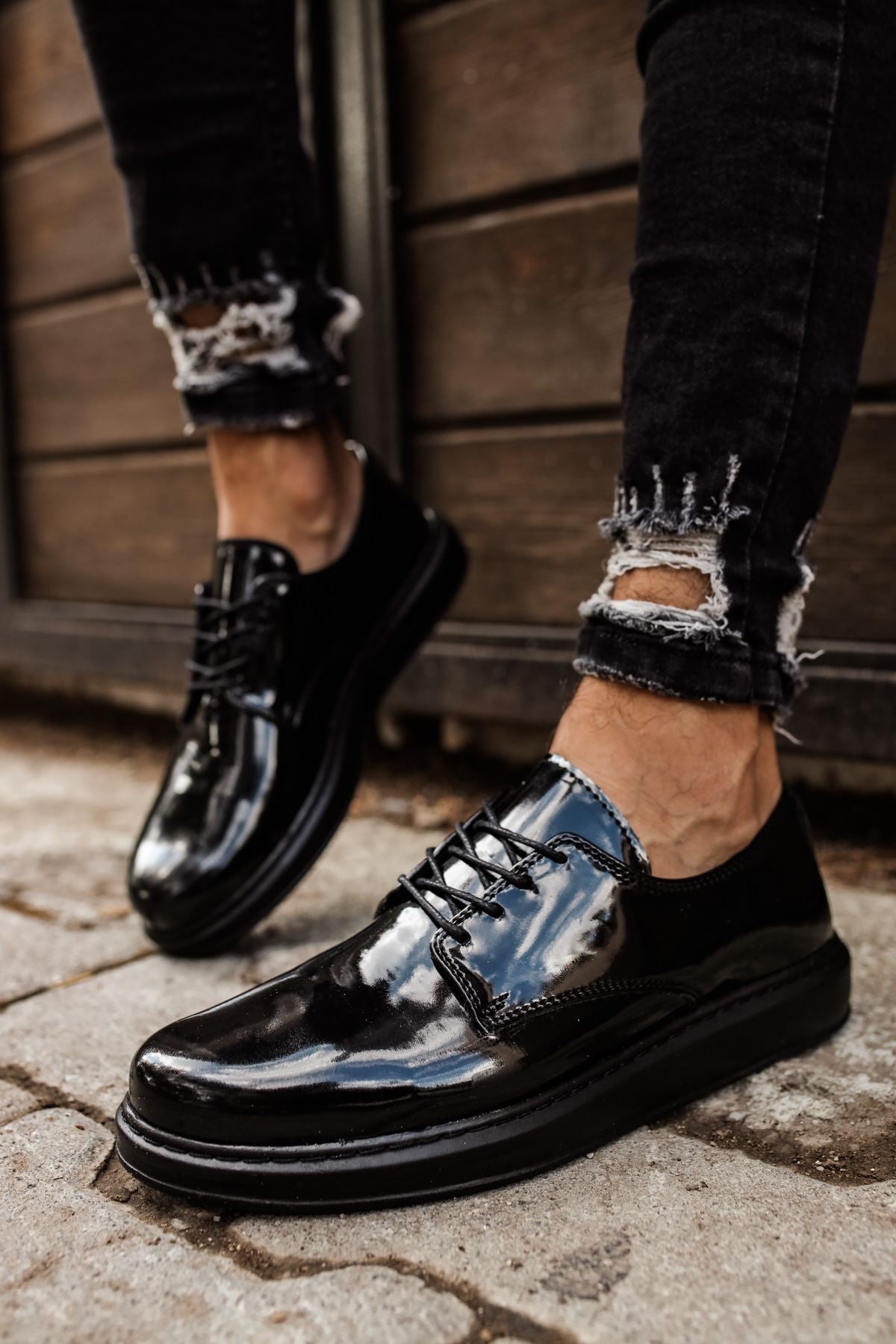 CH003 - RST Pelle Verniciata Classica Erkek Ayakkabı SIYAH