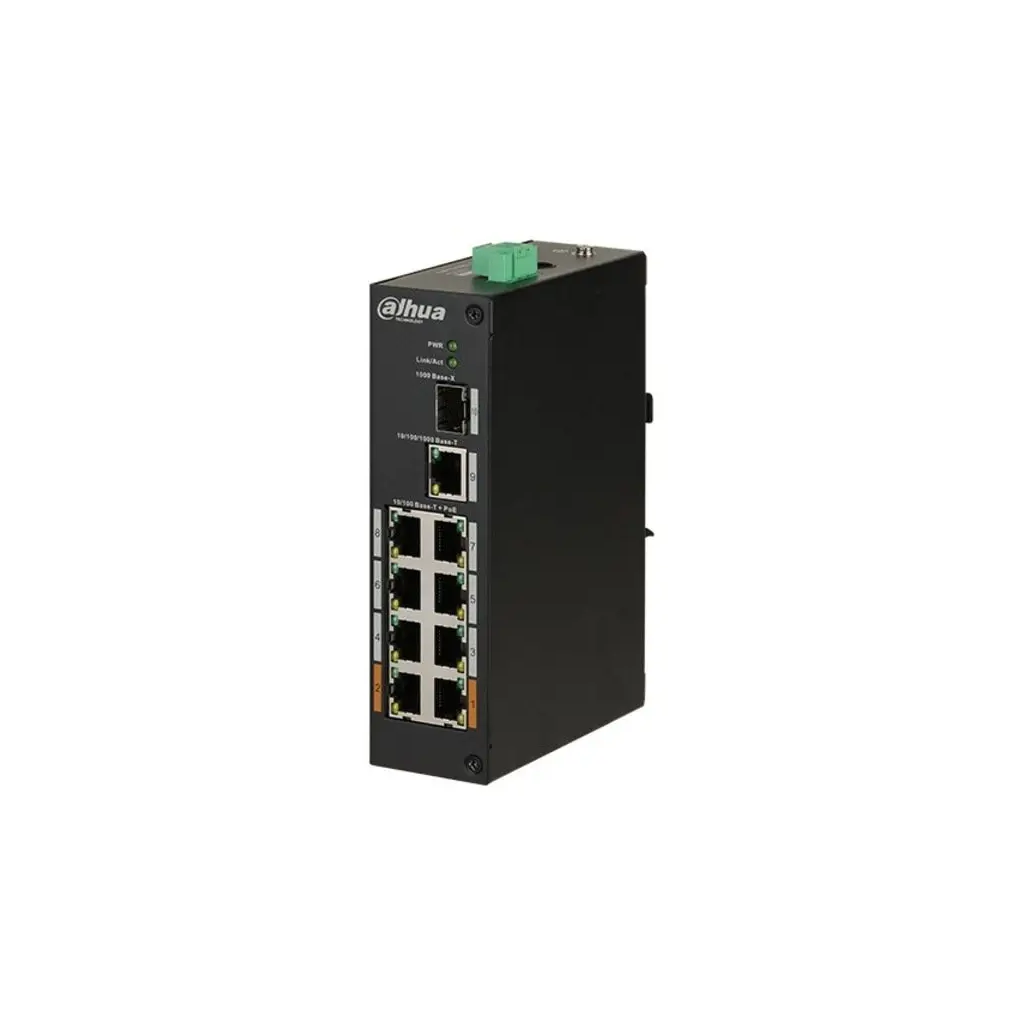 DAHUA PFS3110-8ET-96-V2, 8 Port, Megabit, PoE 96W, 1 Port Gigabit Uplink, 1 Port Gigabit SFP, Yönetilemez, Masaüstü Switch