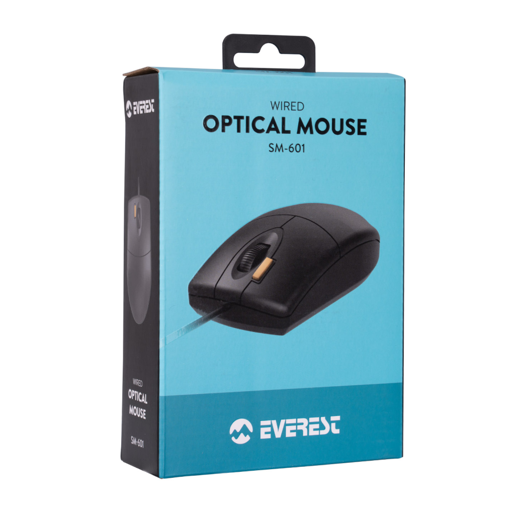 EVEREST SM-601, Siyah, Optical, 800dpi, Usb, Kablolu, MOUSE