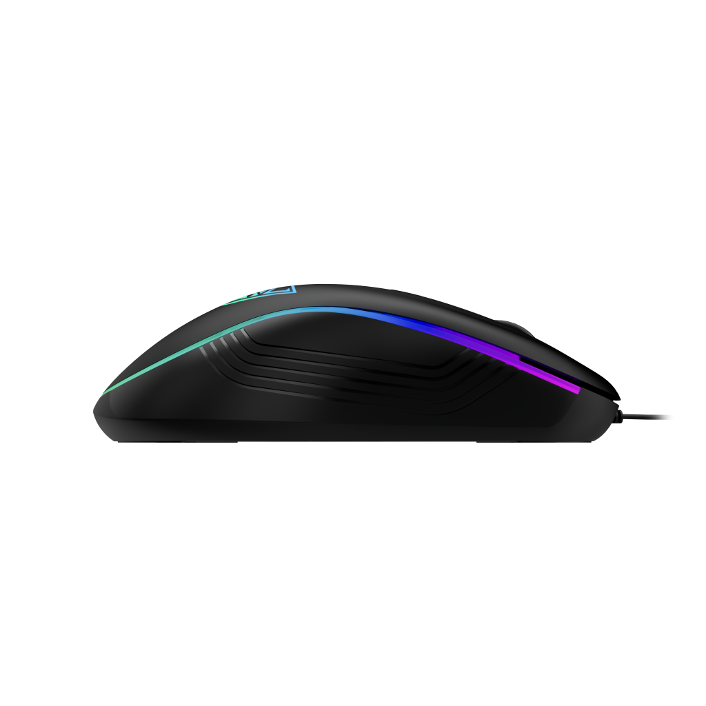 GAMDIAS AURA GS3, Çok Renkli Aydınlatma,  USB Kablolu, 6 Tuşlu, Gaming Mouse, 3.600 DPI, Siyah