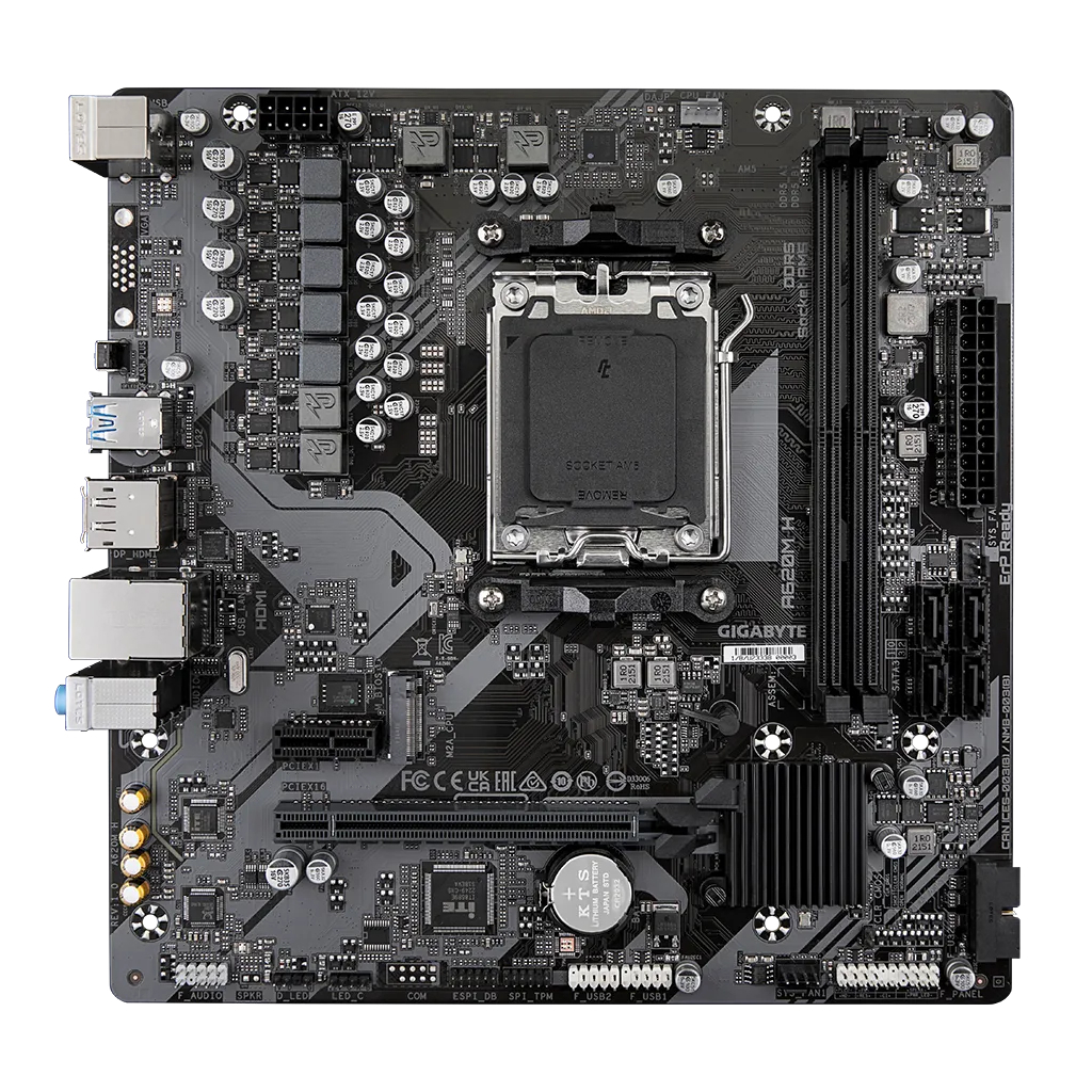 GIGABYTE A620M H, rev.1.2, 6400MHz, 2xDDR5, 1x M.2, HDMI, DP, AM5 Soket Anakart