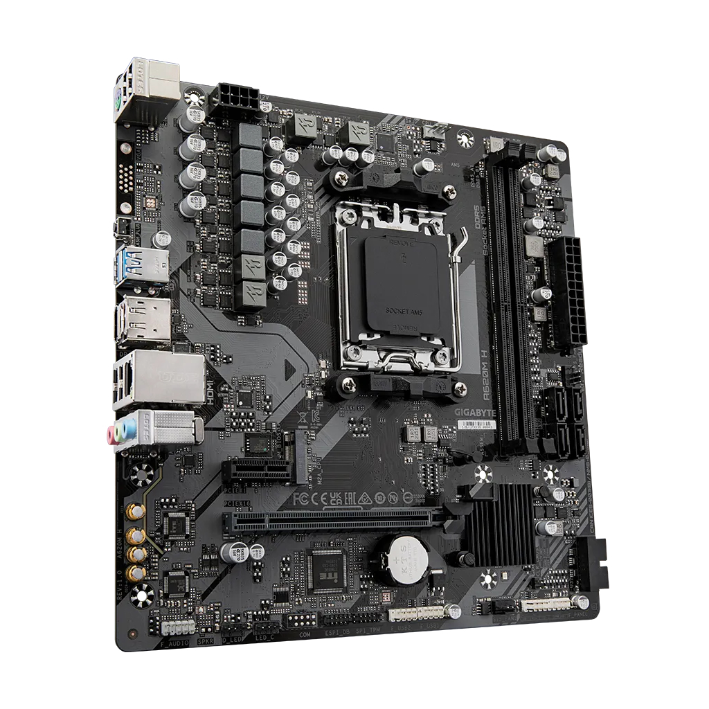 GIGABYTE A620M H, rev.1.2, 6400MHz, 2xDDR5, 1x M.2, HDMI, DP, AM5 Soket Anakart