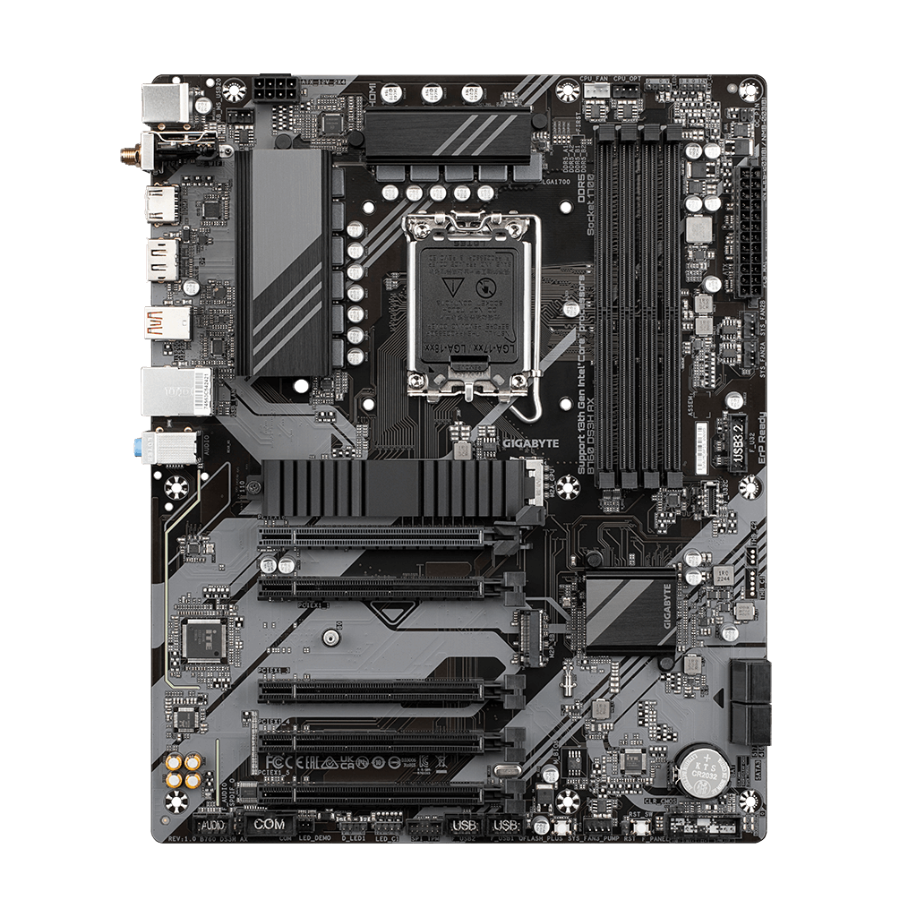 GIGABYTE B760 DS3H AX, rev.1.0, 4xDDR5, 2xM.2, DP, HDMI, Type-C, Wi-Fi 6E, Bluetooth v5.3, 12-13-14.Nesil, LGA1700 Soket, Anakart