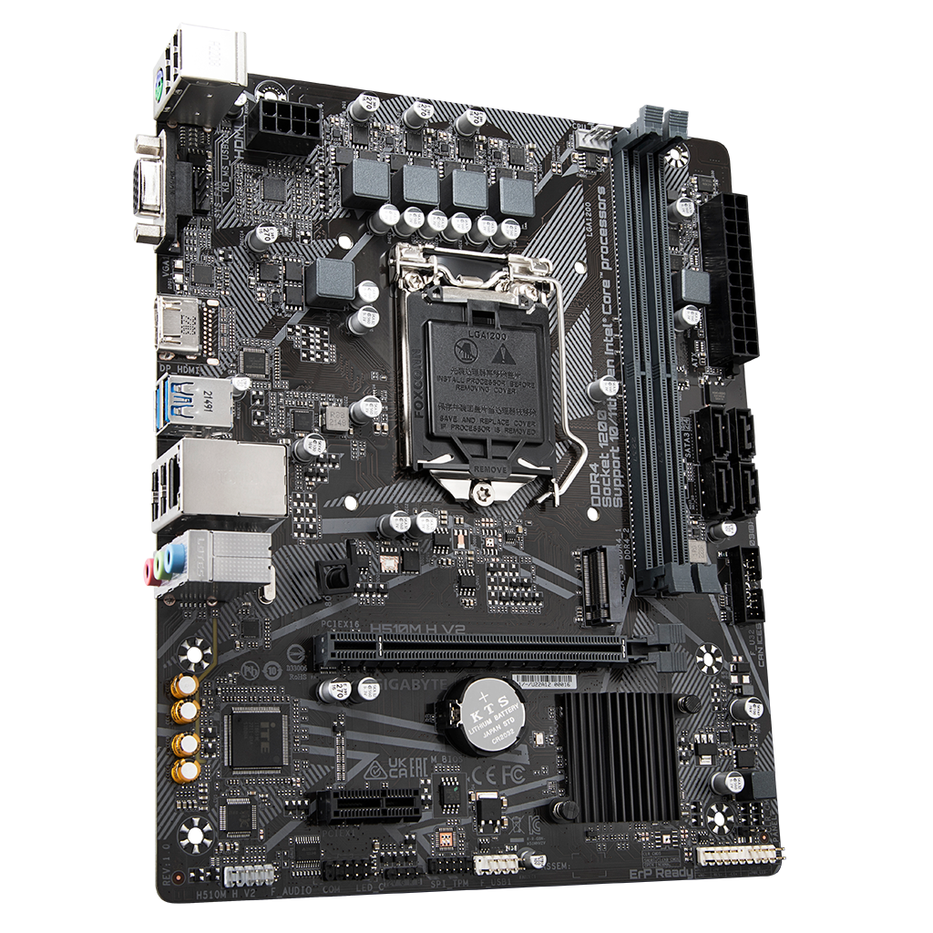 GIGABYTE H510M H V2, rev.1.0, 2xDDR4, M.2, D-SUB, HDMI, 10-11.Nesil, LGA1200 Soket, Anakart
