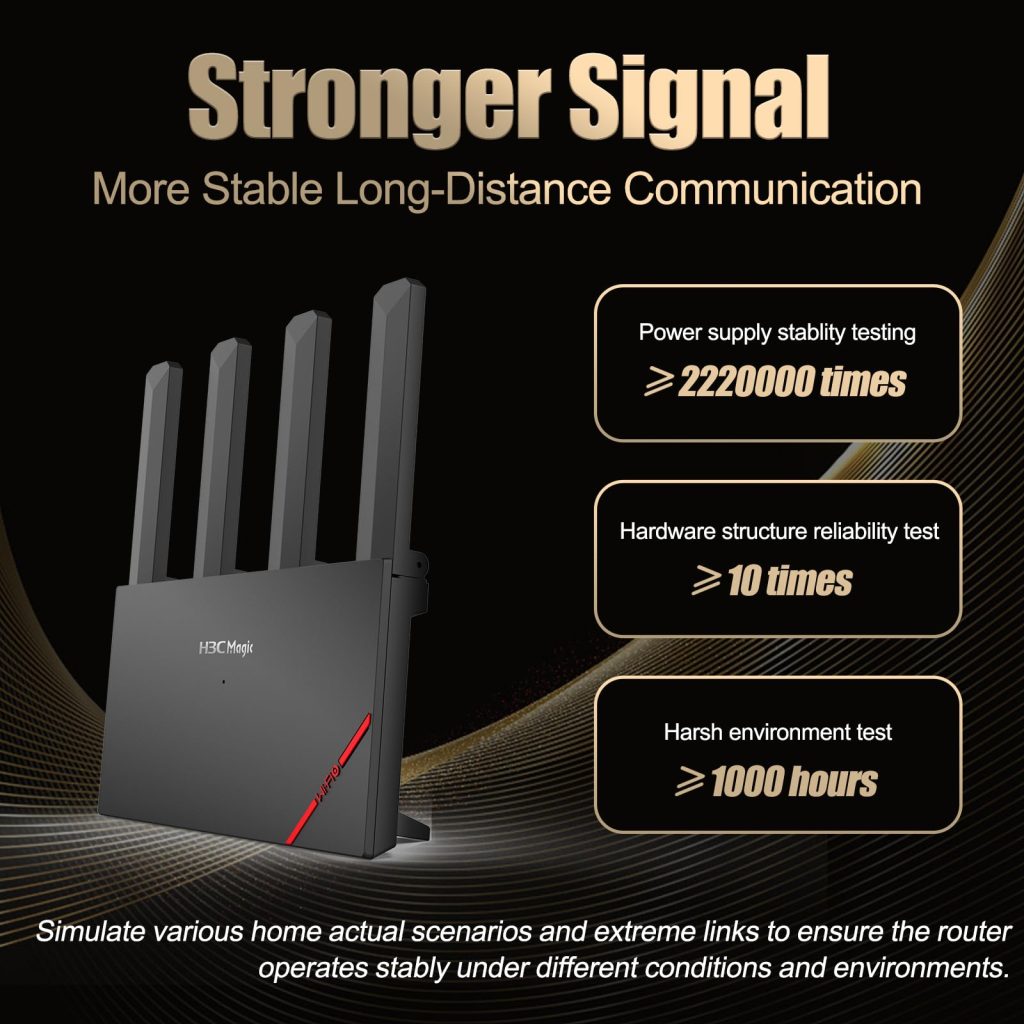 H3C Magic NX30, Dual Band, WiFi 6, 3000Mbps, 4Port GigaBit, 4ad Anten, Masaüstü, Router, Access Point