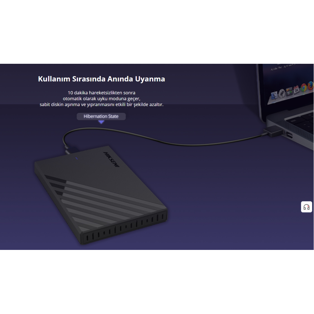 HIKSEMI HS-HUB-MHB201, USB3.0, 2,5" Disk Kutusu. (SSD ve HDD Destekler, 5Gbps, Siyah, Win, Mac-OS, Linux, Android)