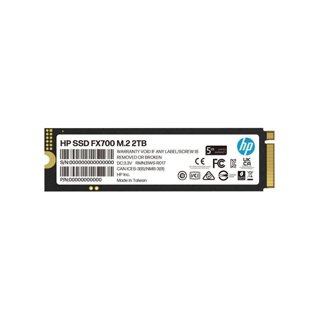 HP 8U2N5AA, FX700, 2TB, 7200/6200, Gen4, NVMe PCIe M.2, 3D NAND, SSD