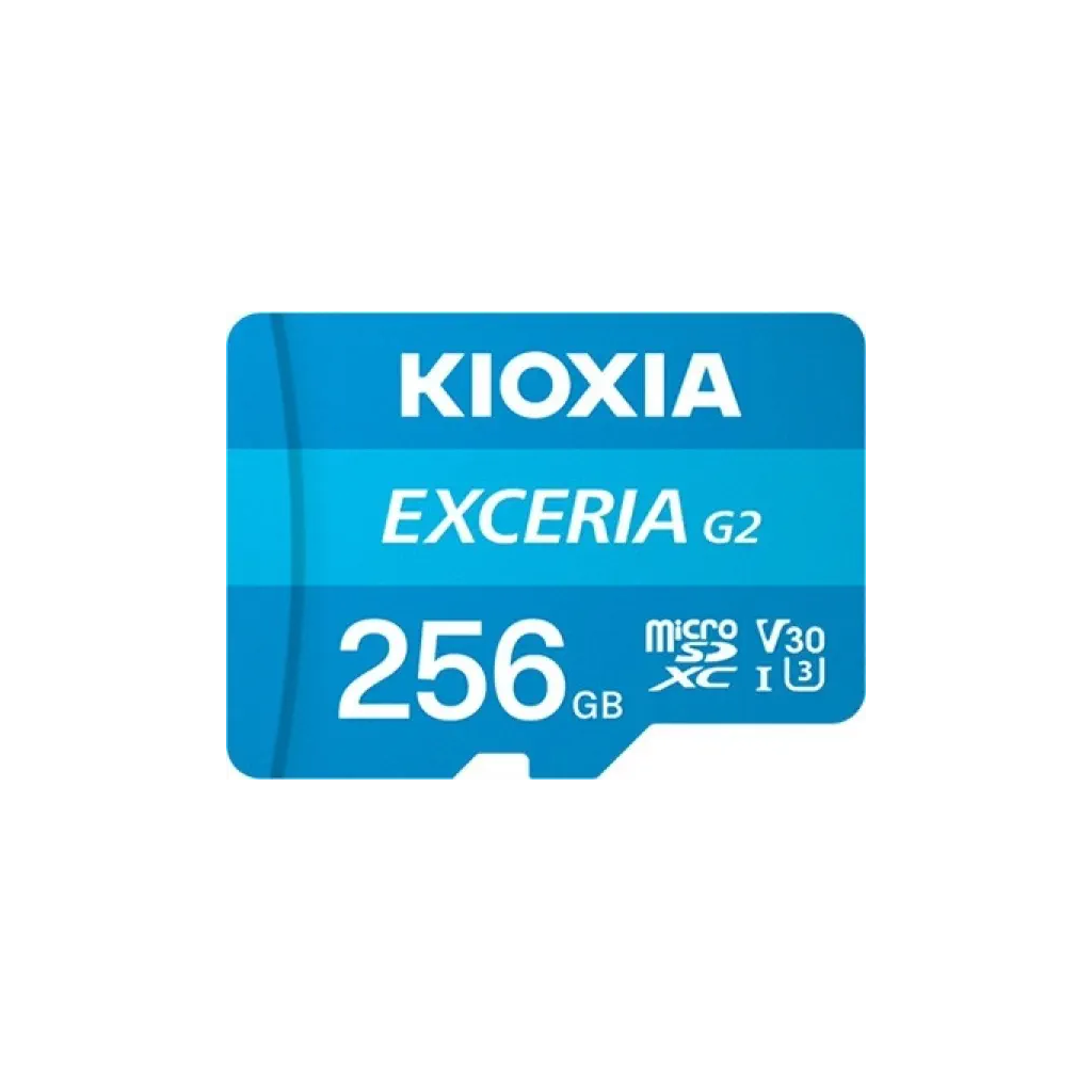 KIOXIA 256GB ExceriaG2, LMEX2L256GG2, U1 V30 4K,  CL10, 100Mb/s, MicroSD Kart Bellek (SD Adaptörlü)