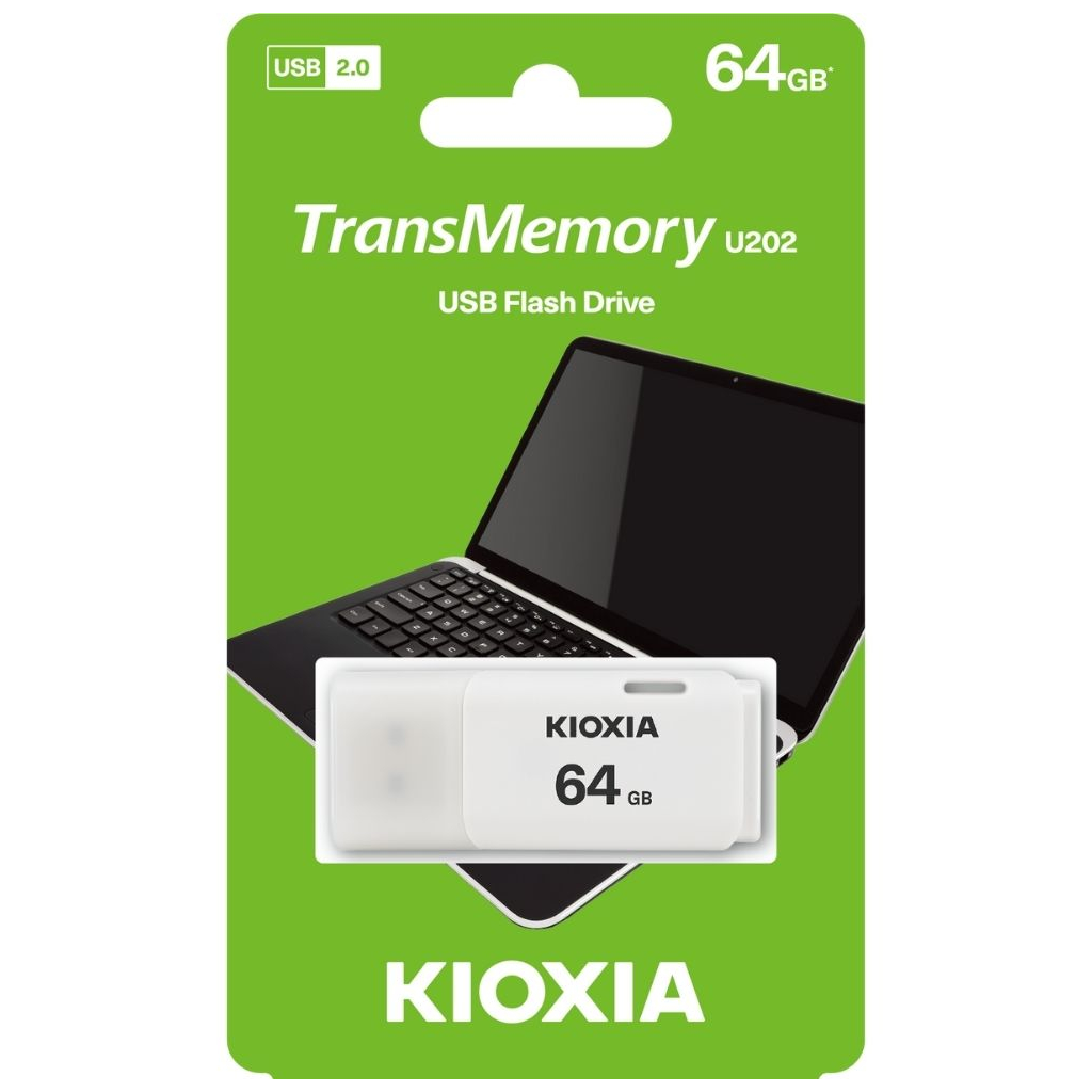 KIOXIA U202W 64GB USB 2.0 TransMemory Flash Disk (Beyaz)