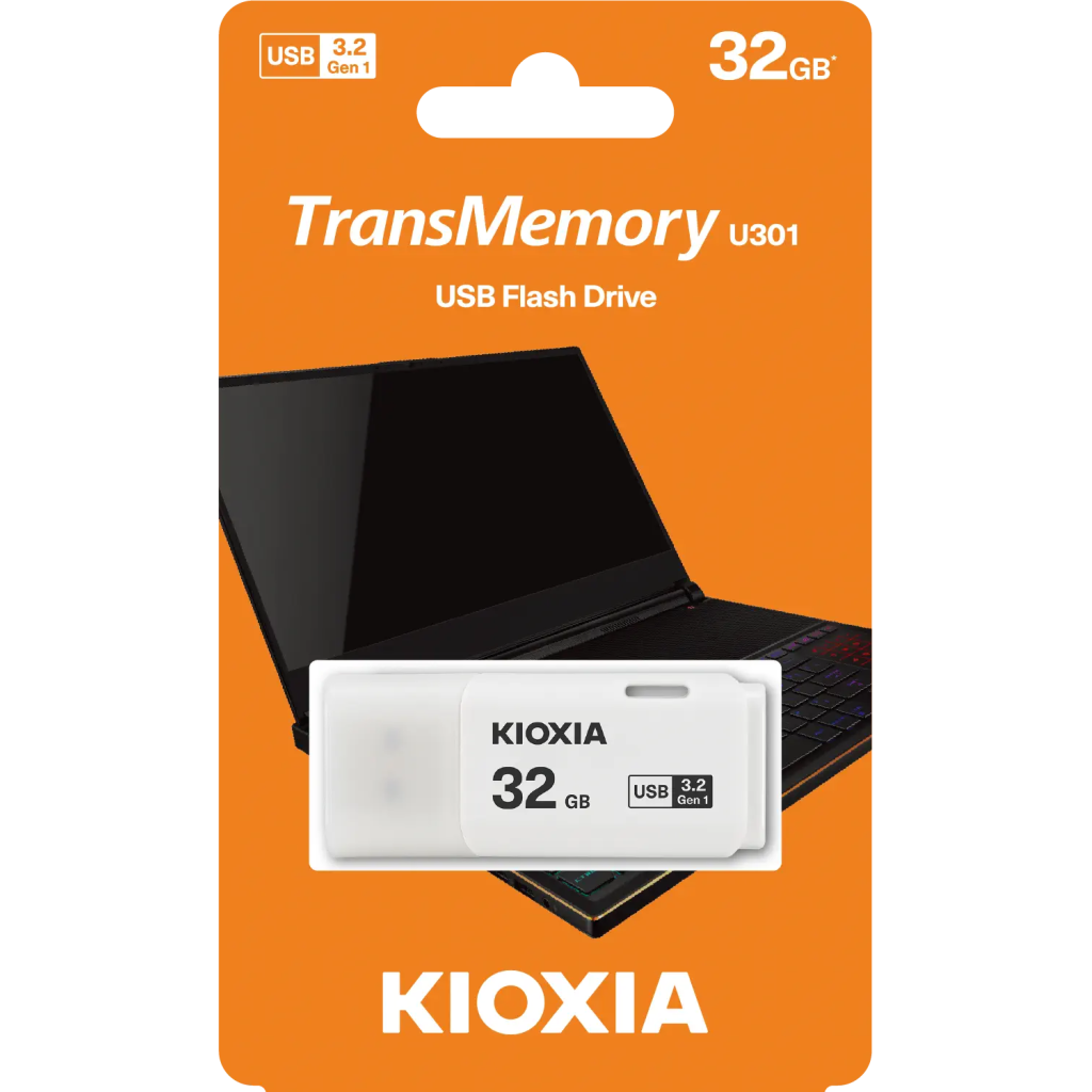 KIOXIA U301W 32GB USB 3.2 Gen1 TransMemory Flash Disk (Beyaz)