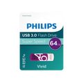 PHILIPS FM64FD00B, 64GB, USB 3.0, Vivid, Mor, Flash Disk