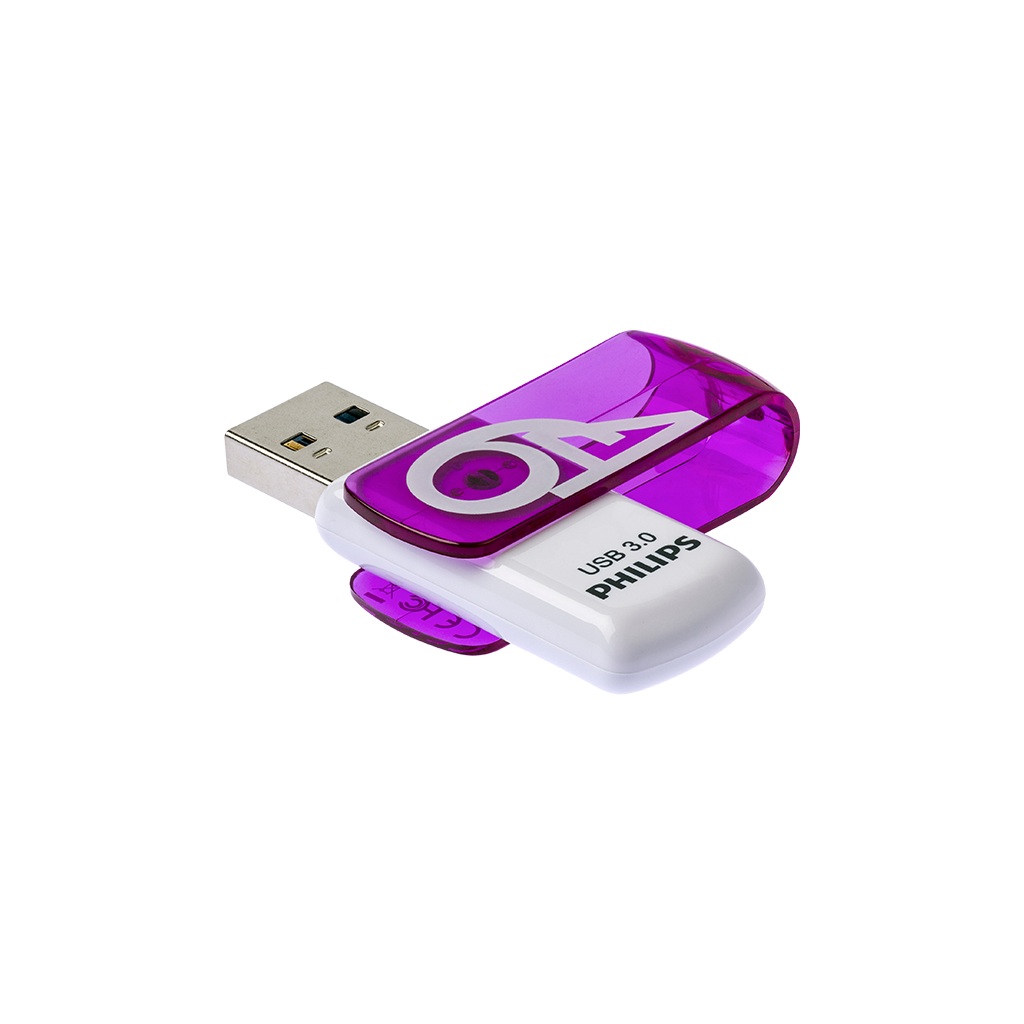 PHILIPS FM64FD00B, 64GB, USB 3.0, Vivid, Mor, Flash Disk
