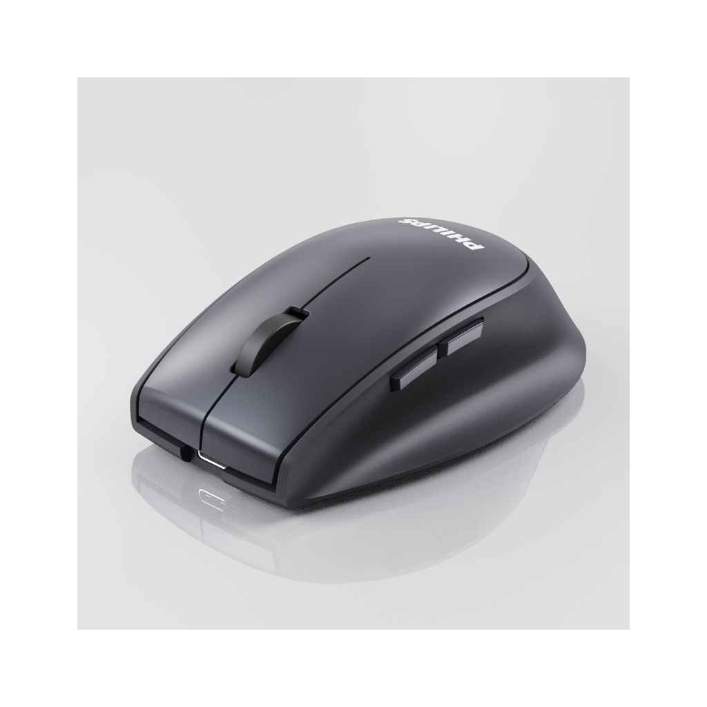 PHILIPS SPK7627K, Gri, USB Nano 2,4Gh ve Bluetooth Kablosuz, 1600dpi, Optic, 5 Tuşlu, Şarj Edilebilir, Mouse