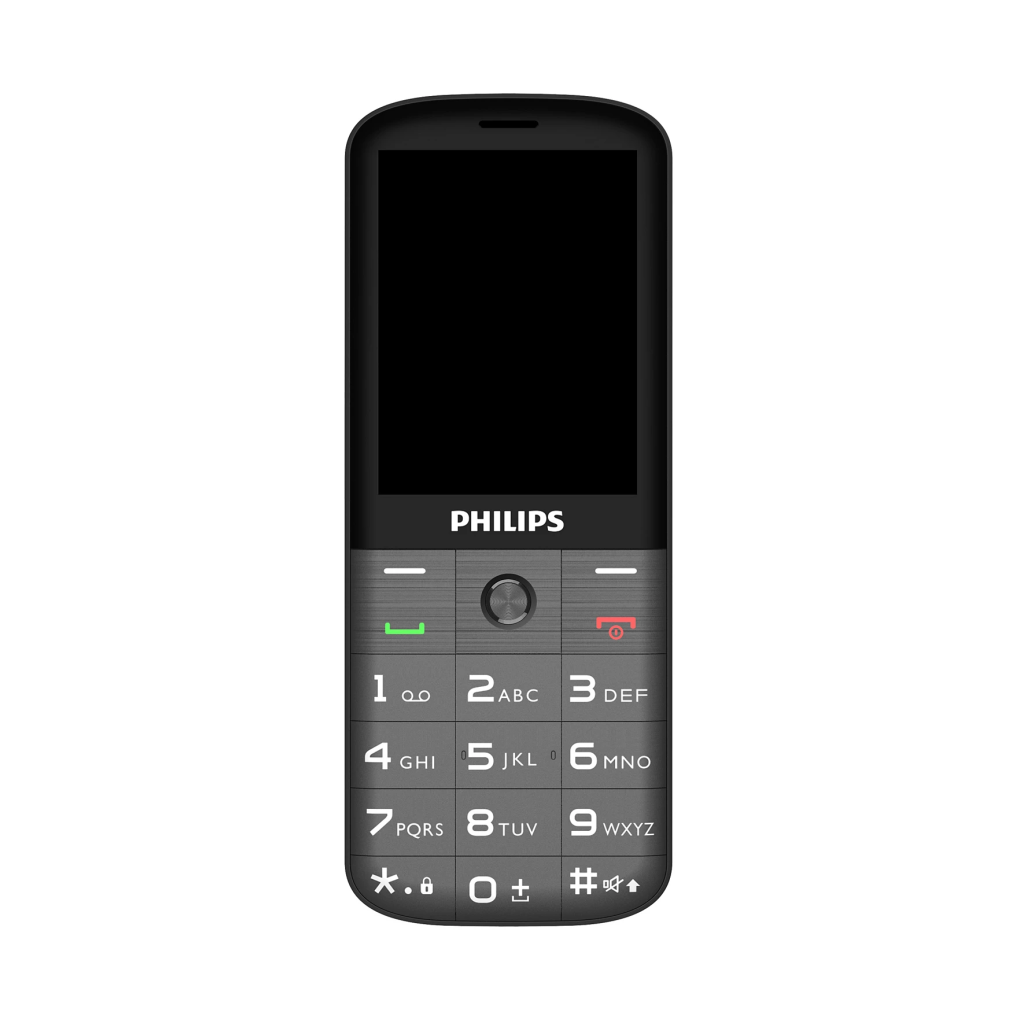 PHILIPS Xenium E227, 32Mb, Siyah, 32Mb Ram, 2,8inc Ekran, Arka Kamera, Çift Sim Desteği, FM Radyo, 1700mAh Pil, El Feneri, Türkiye KVK Garantili
