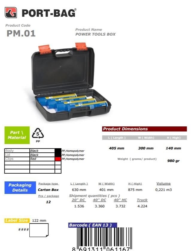 Portbag Pm01 Matkap Çantası