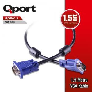 QPORT Q-VGA1.5 15 PIN FILTRELI VGA KABLO 1.5MT