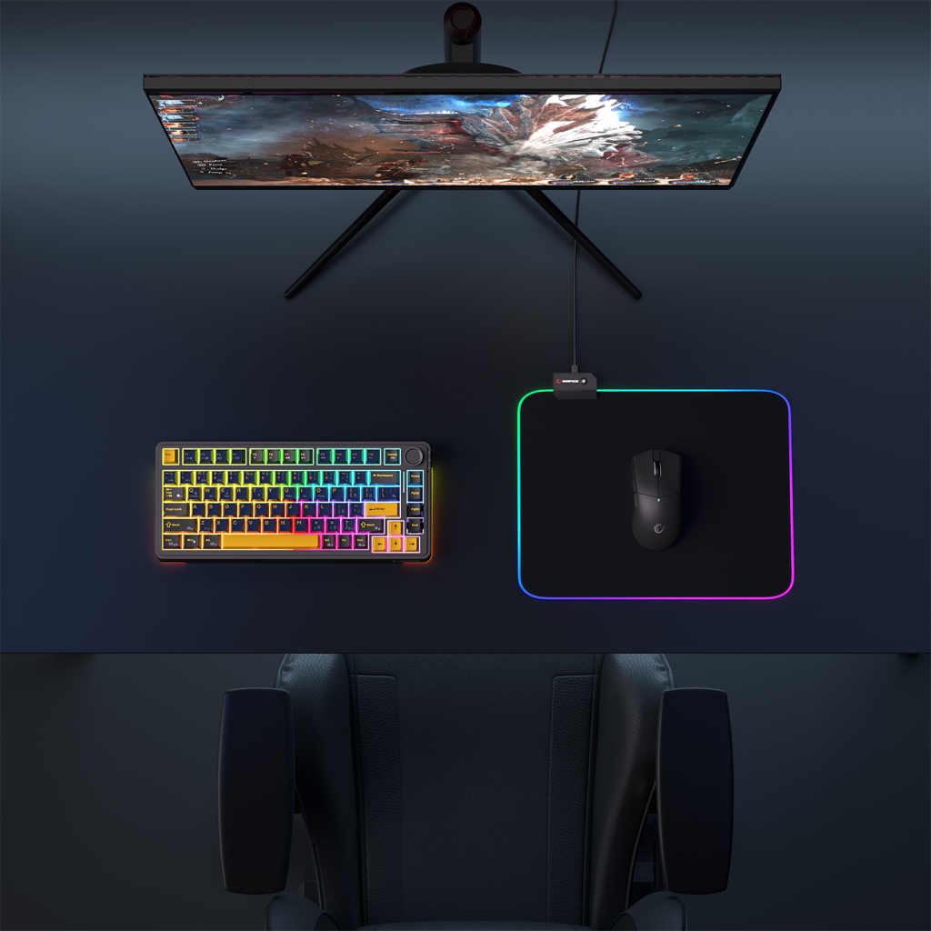 Rampage MP-21, PULSAR M RGB, 252x328x3mm, RGB Led, Gaming, MOUSE PAD (Siyah)
