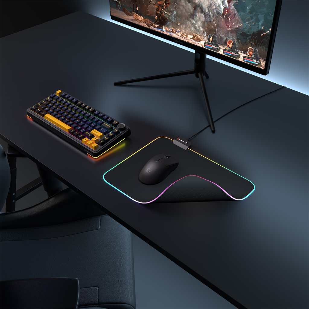 Rampage MP-21, PULSAR M RGB, 252x328x3mm, RGB Led, Gaming, MOUSE PAD (Siyah)