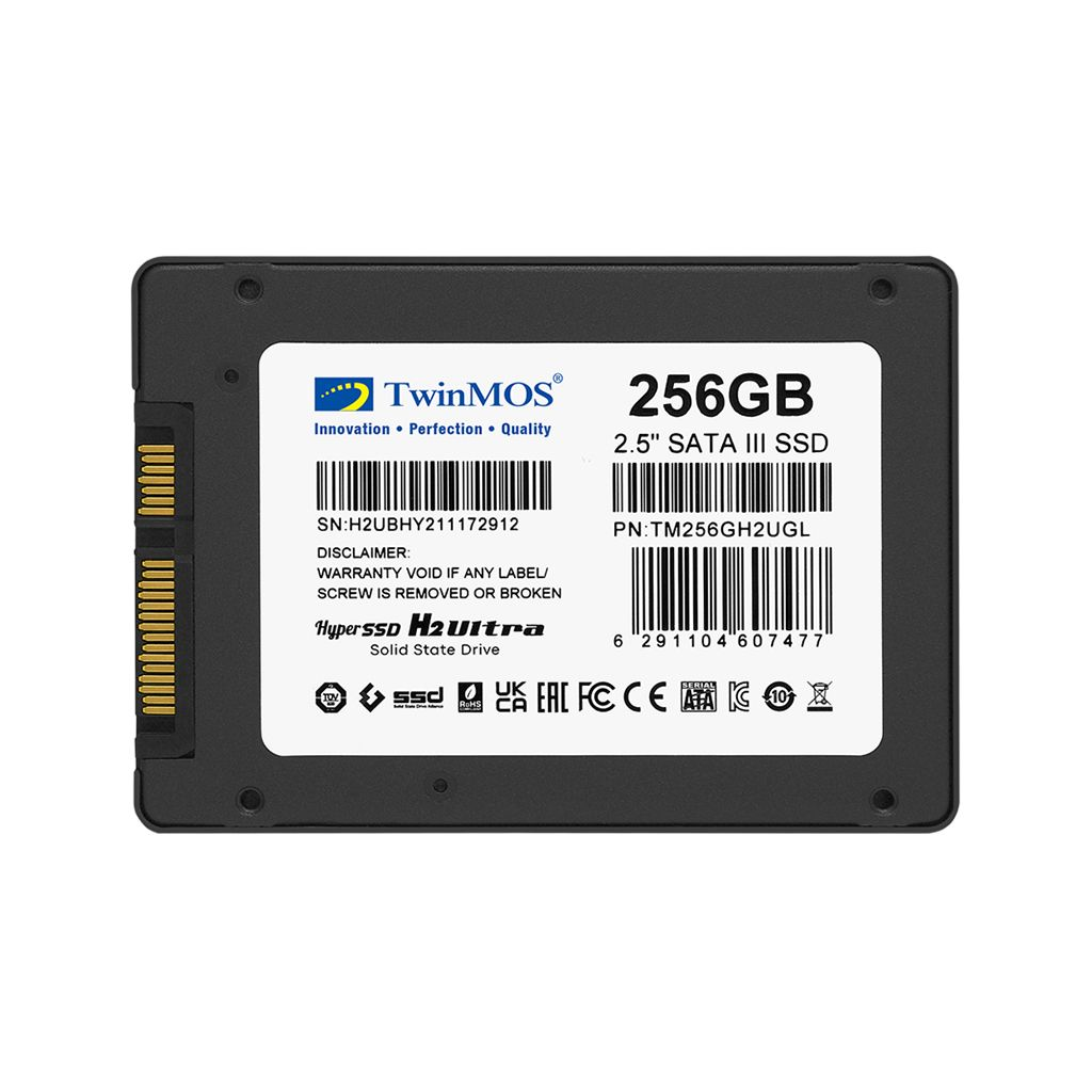 TwinMOS TM256GH2UGL, 256GB, 2.5" SATA3, SSD, 580-550Mb/s, 3DNAND, Grey