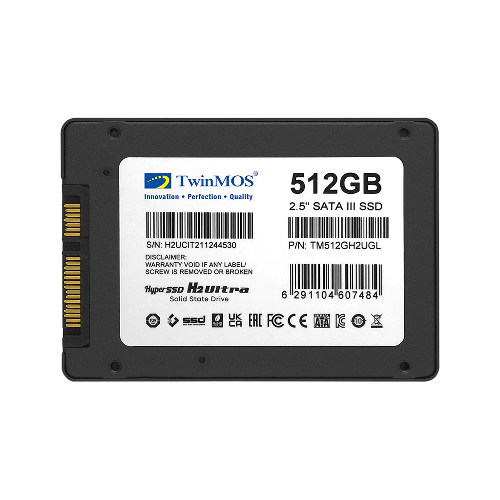 TwinMOS TM512GH2UGL, 512GB, 2.5" SATA3, SSD, 580-550Mb/s, 3DNAND, Grey