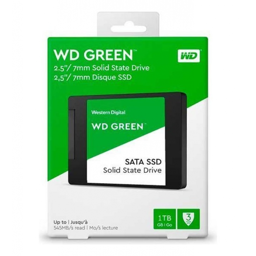 WD Green, WDS100T3G0A, 1TB, 545/465, 3D NAND, 2,5" SATA, SSD