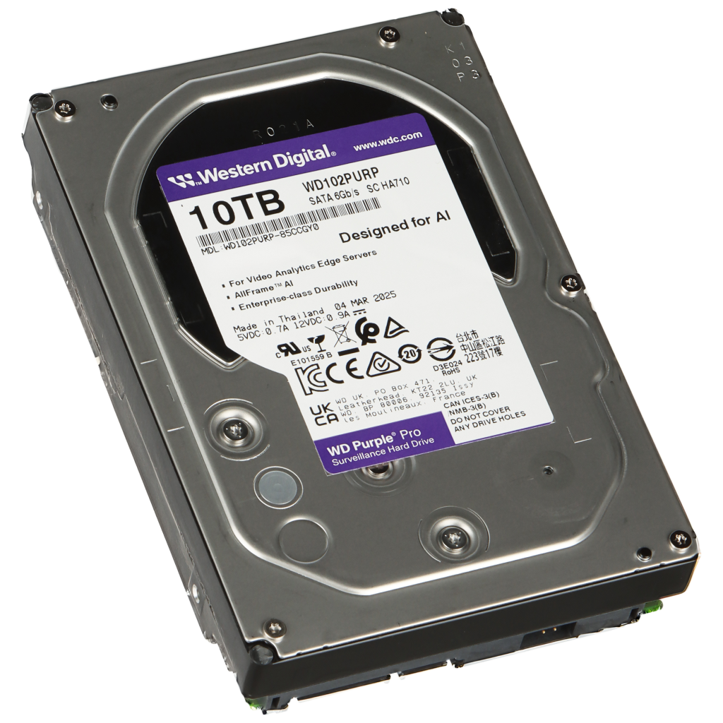 WD PURPLE WD102PURP 3,5" 10TB 256mb, 7200 Rpm,  7/24 Güvenlik HDD (Türkiye Distribütörü Garantili)