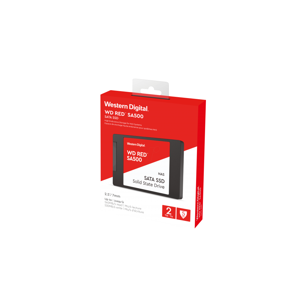 WD Red SA500, WDS200T2R0A, 2TB, 560/530, SERVER ve NAS için Enterprise, 2,5" SATA, SSD